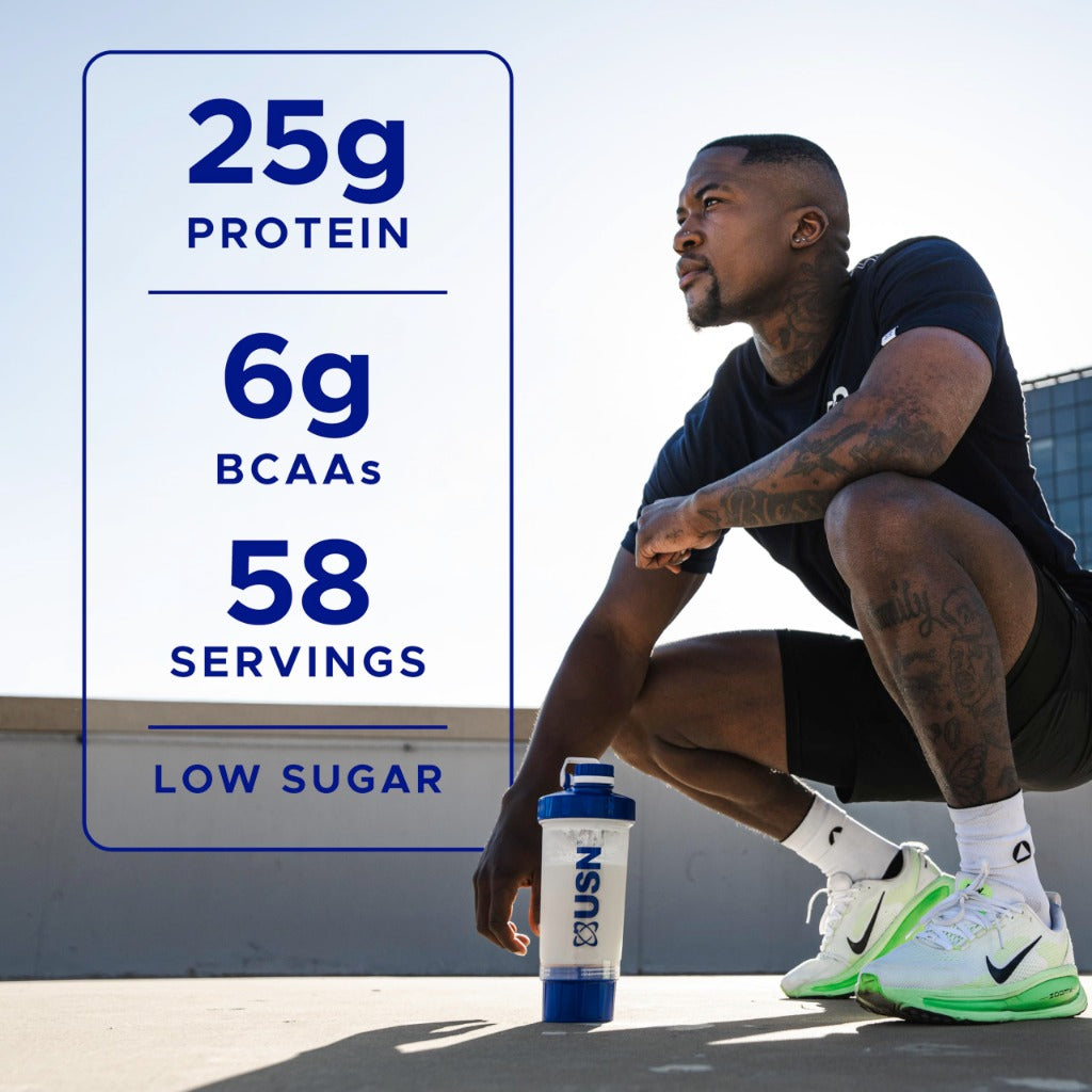 USN BlueLab 100% Whey Protein Powder - Vanilla - 2kg - 58 Servings - High Protein Shake - Muscle Growth & Recovery - New - BBE 07/2028