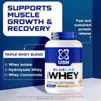 USN BlueLab 100% Whey Protein Powder - Vanilla - 2kg - 58 Servings - High Protein Shake - Muscle Growth & Recovery - New - BBE 07/2028