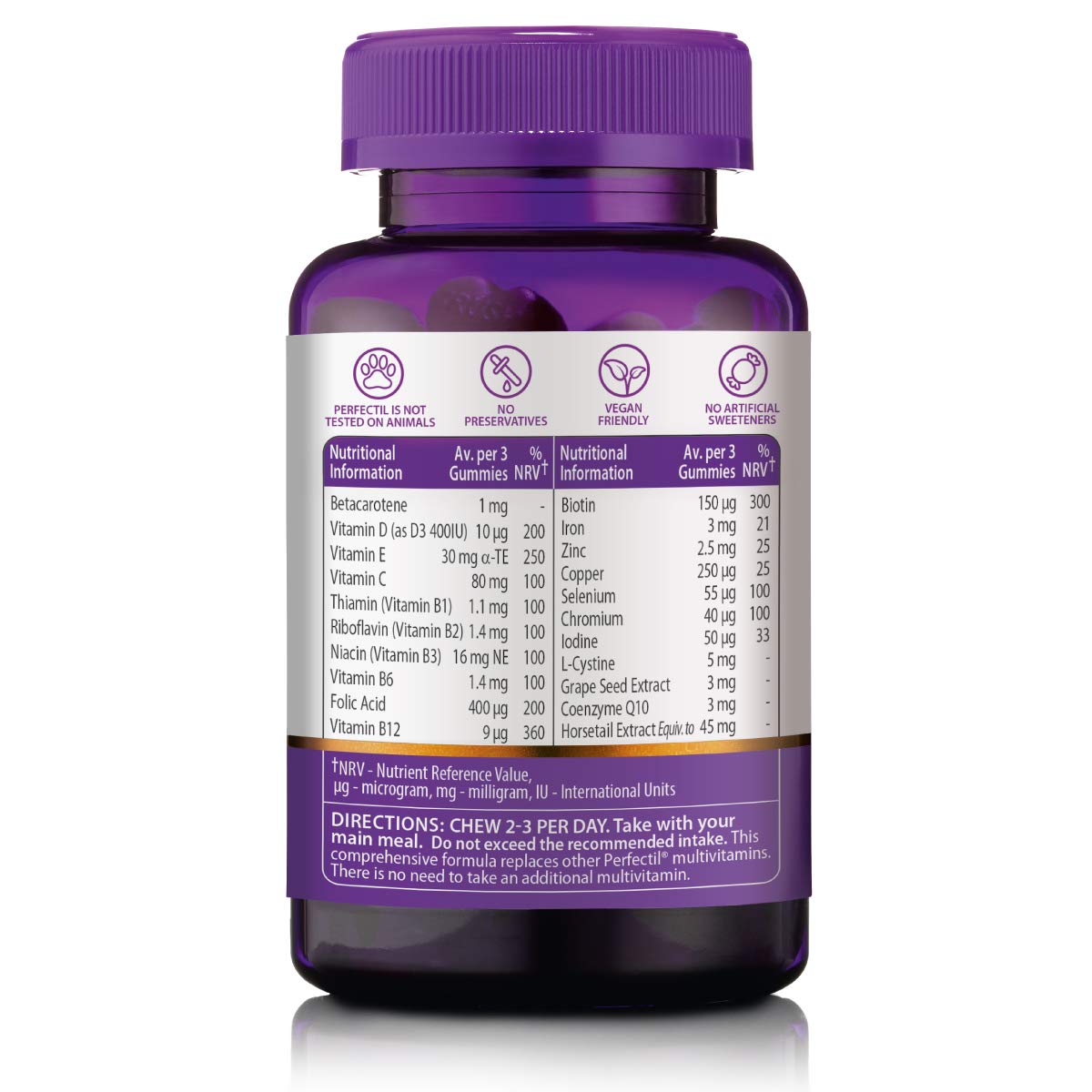 Perfectil Hair Crush Vegan Vitamin Gummies - New - BBE 12/2026