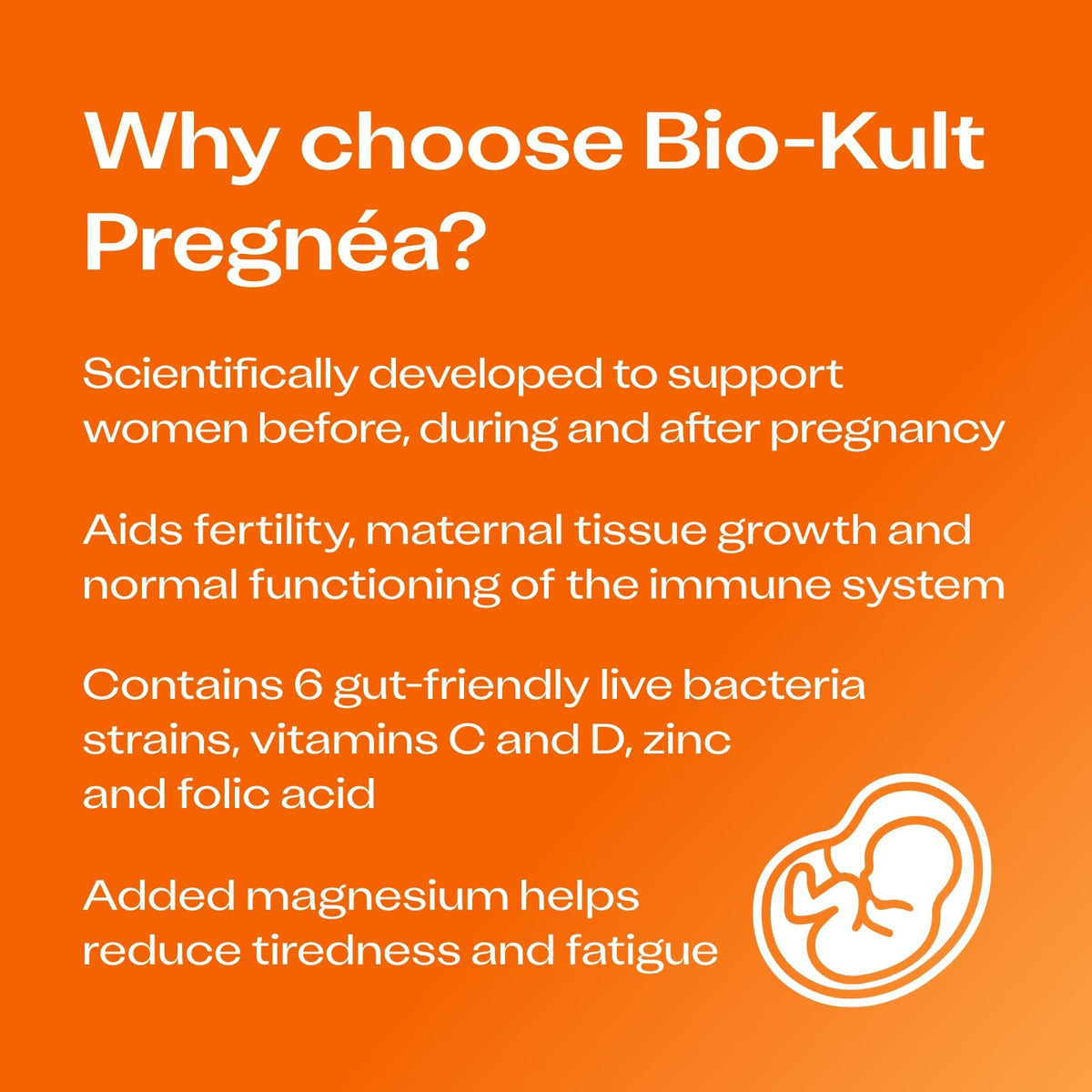 Bio-Kult Pregn'ea Prenatal Postnatal Probiotic 6 Strains Folic Acid Vitamin D C Zinc Magnesium 60 Capsules - Damaged Box - BBE 08/2026