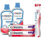 Corsodyl Gum Care Bundle - 2x Ultra Clean Toothpaste, 2x Daily Mouthwash Cool Mint 500ml, 1x Soft Toothbrush Set - Like New - BBE 01/2027