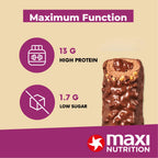 MaxiNutrition Creamy Core Protein Bar - High Protein Snack - Fat-Free, Low in Sugar - 14g Protein - Hazelnut Nougat, 200 kcal per Serving, 12 x 45g - New - BBE 08/2026