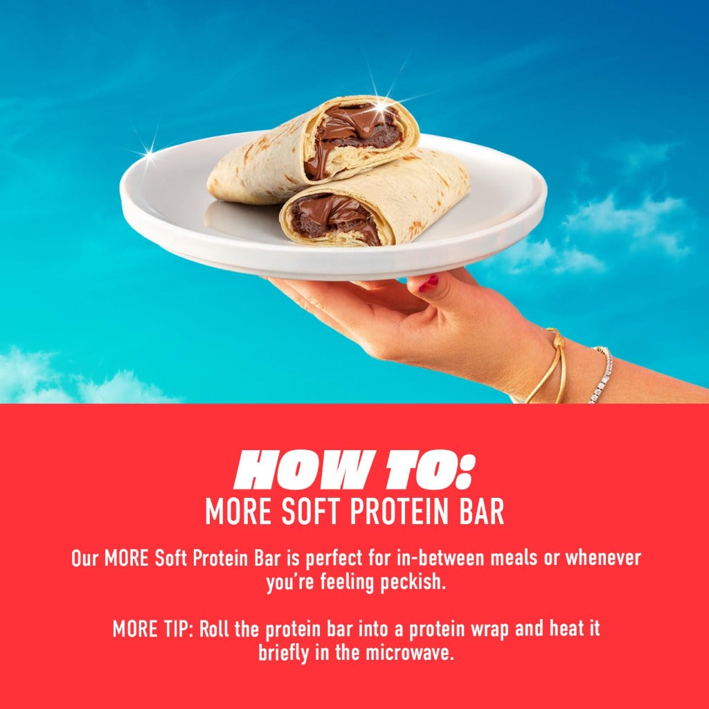 MORE Soft Protein Bar - Caramel Crunch - 10 x 50g - High Protein No Added Sugar Snack Bar - Like New - BBE 09/2026