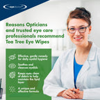 Eye Doctor Tea Tree Eye Wipes - Eyelid Cleansing Pads - Dry, Itchy, Sensitive Eyes - 40 Count - Damaged Box - BBE 09/2028