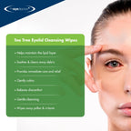 Eye Doctor Tea Tree Eye Wipes - Eyelid Cleansing Pads - Dry, Itchy, Sensitive Eyes - 40 Count - Damaged Box - BBE 09/2028