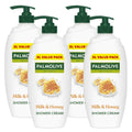 Palmolive Naturals Shower Gel Milk & Honey Cream Body Wash 750ml Pump Bottle 4 Pack - Damaged Box