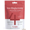 4 HER Gentle Iron Tablets 14mg Bisglycinate Iron Supplements for Women - 120 Tablets - UK Made - New - BBE 06/2029