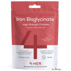 4 HER Gentle Iron Tablets 14mg Bisglycinate Iron Supplements for Women - 120 Tablets - UK Made - New - BBE 06/2029