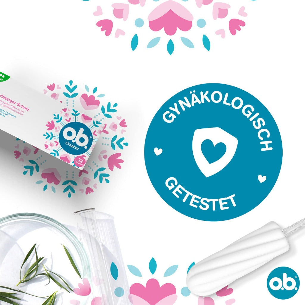 o.b. Original Super Plus Tampons - 32 Count - StayDry Technology - Curved Grooves - Reliable Period Protection - New - BBE 03/2028