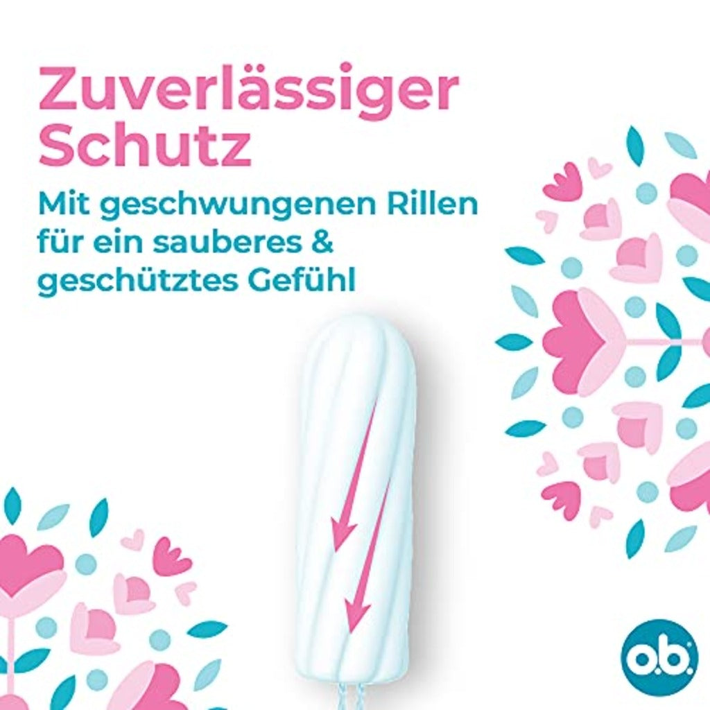 o.b. Original Super Plus Tampons - 32 Count - StayDry Technology - Curved Grooves - Reliable Period Protection - New - BBE 03/2028