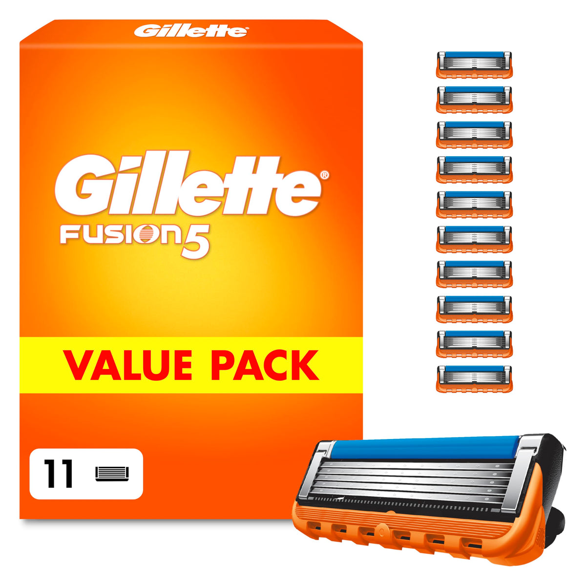 Gillette Fusion5 Razor Blade Refills for Men - 11 Count Cartridges - Damaged Box