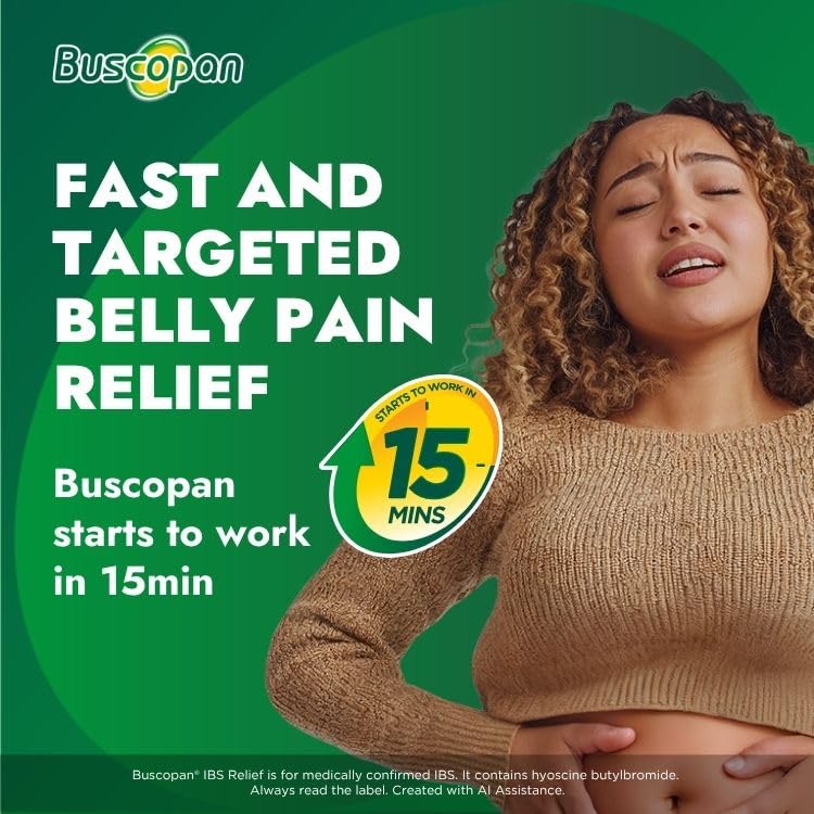 Buscopan Cramps 40 Tablets - Targeted Relief for Stomach & Belly Pain Discomfort - Damaged Box - BBE 05/2027