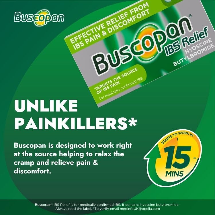 Buscopan Cramps 40 Tablets - Targeted Relief for Stomach & Belly Pain Discomfort - Damaged Box - BBE 05/2027