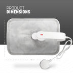 KEPLIN Rechargeable Electric Hot Water Bottle - Soft Cosy Bed Hand Body Warmer Heat Pad - Fast Heating, Auto Shut-Off, Grey - Damaged Box