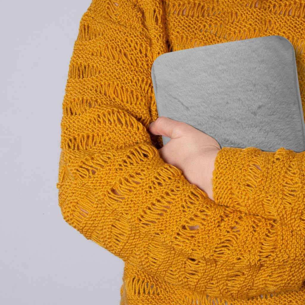 KEPLIN Rechargeable Electric Hot Water Bottle - Soft Cosy Bed Hand Body Warmer Heat Pad - Fast Heating, Auto Shut-Off, Grey - Damaged Box