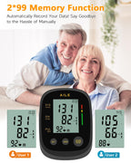 AILE Upper Arm Blood Pressure Monitor - Adjustable Cuff - 2x99 Memory Sets - Digital BP Machine - Damaged Box
