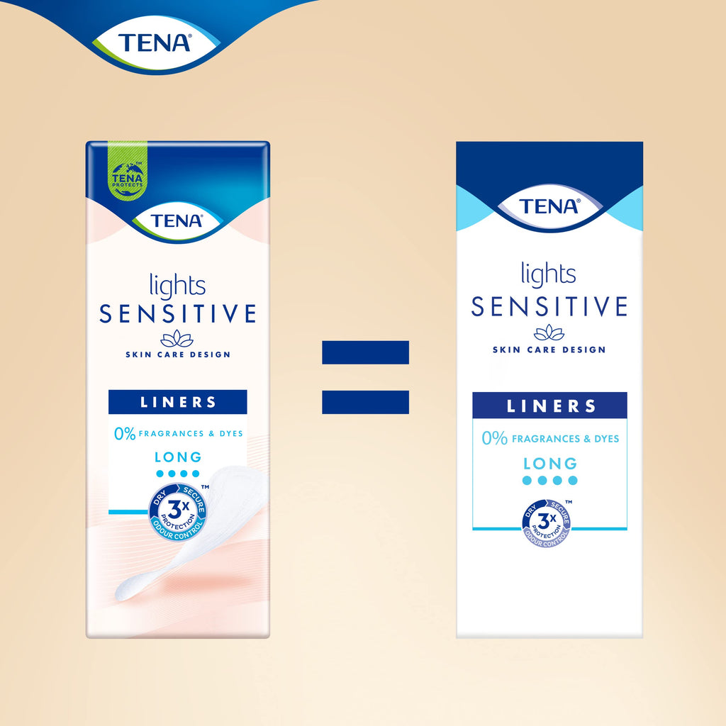 TENA Lights Long Liner - 120 Incontinence Liners - 20 x 6 Packs - Discreet Absorbency Pads for Women - Damaged Box