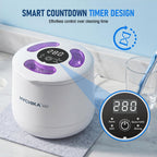 HYCHIKA Ultrasonic Retainer Cleaner Machine - 45kHz Sonic Dental Pod for Dentures, Aligners, Night Guards - 200mL, White - New