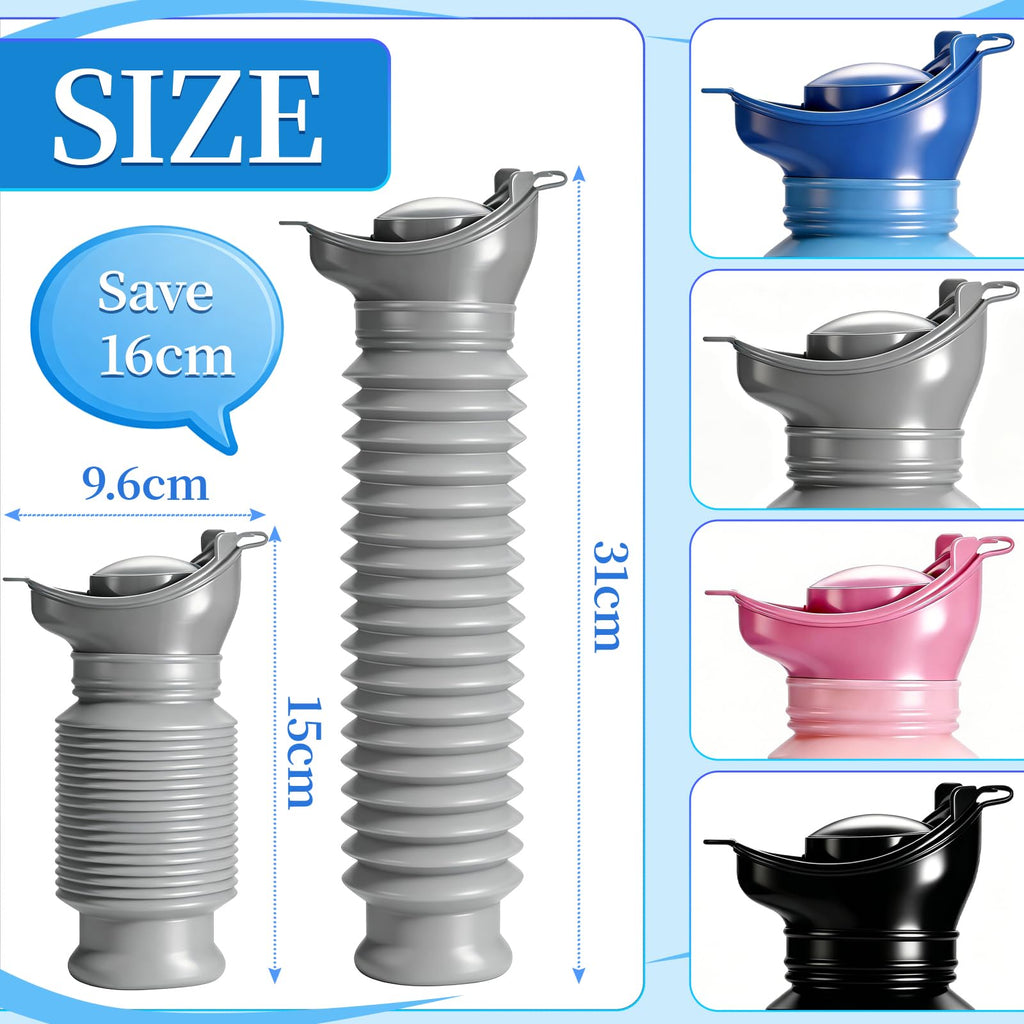 Topcloud Portable Urinal 750ML - Shrinkable Leak-Proof Unisex Emergency Travel Urinal for Adults, Elderly, Car, Camping, Bedside - Damaged Box