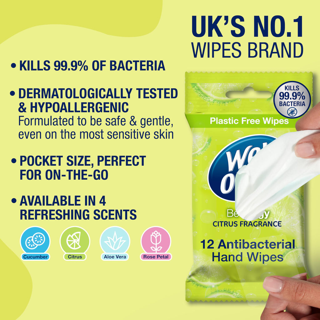 Wet Ones Be Zingy Antibacterial Hand Wipes - Biodegradable - 144 Count - Lemon Scented Wet Wipes - Damaged Box