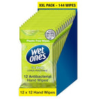 Wet Ones Be Zingy Antibacterial Hand Wipes - Biodegradable - 144 Count - Lemon Scented Wet Wipes - Damaged Box