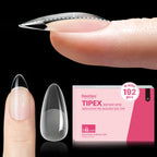 Beetles Instant Apex Nail Tips - Pre-Built Pre-Etched Strong Thick Acrylic - 192 Medium Almond 16 Sizes - Damaged Box