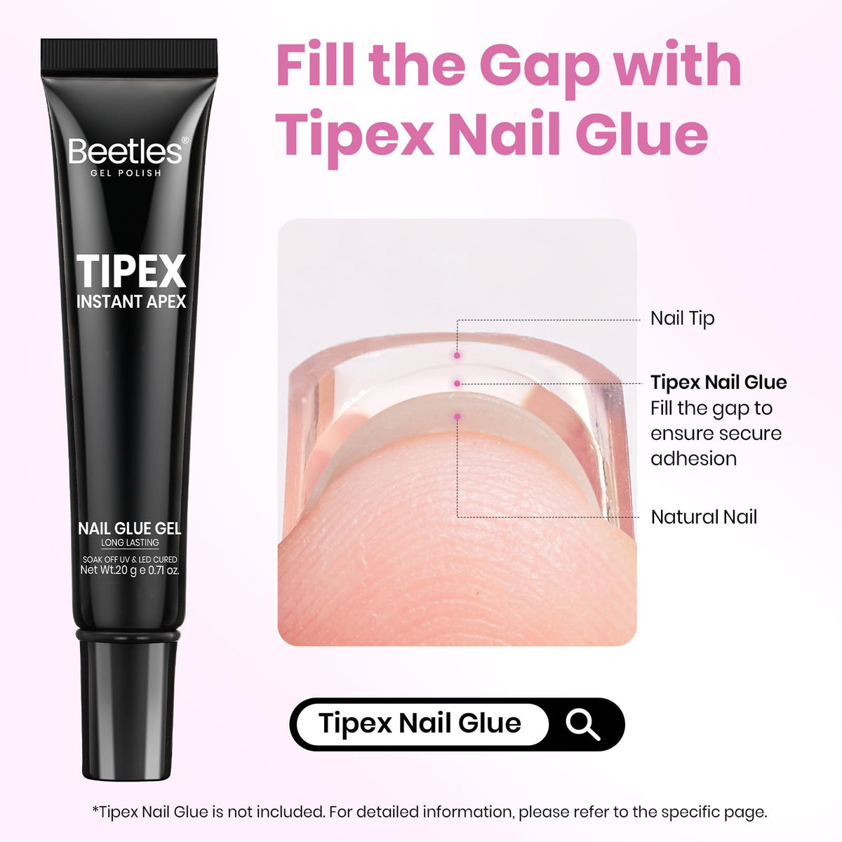 Beetles Instant Apex Nail Tips - Pre-Built Pre-Etched Strong Thick Acrylic - 192 Medium Almond 16 Sizes - Damaged Box