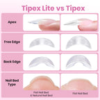 Beetles Instant Apex Nail Tips - Pre-Built Pre-Etched Strong Thick Acrylic - 192 Medium Almond 16 Sizes - Damaged Box