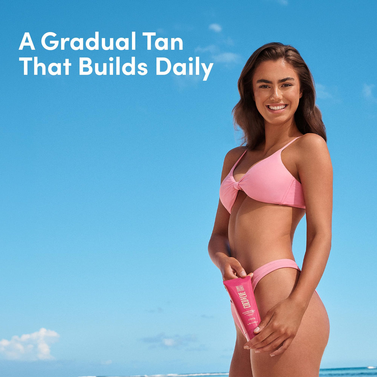 Coco & Eve Sun-Kissed Gradual Tanning Lotion - 200ml Natural Sunless Tanner Moisturiser - 72H Hydration, Streak-Free, Hyaluronic Acid - Damaged Box