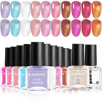 JODSONE Jelly Nail Polish Set - 10 Colors Quick Dry Translucent Nail Art Manicure Kit 5ML - New