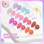 JODSONE Jelly Nail Polish Set - 10 Colors Quick Dry Translucent Nail Art Manicure Kit 5ML - New