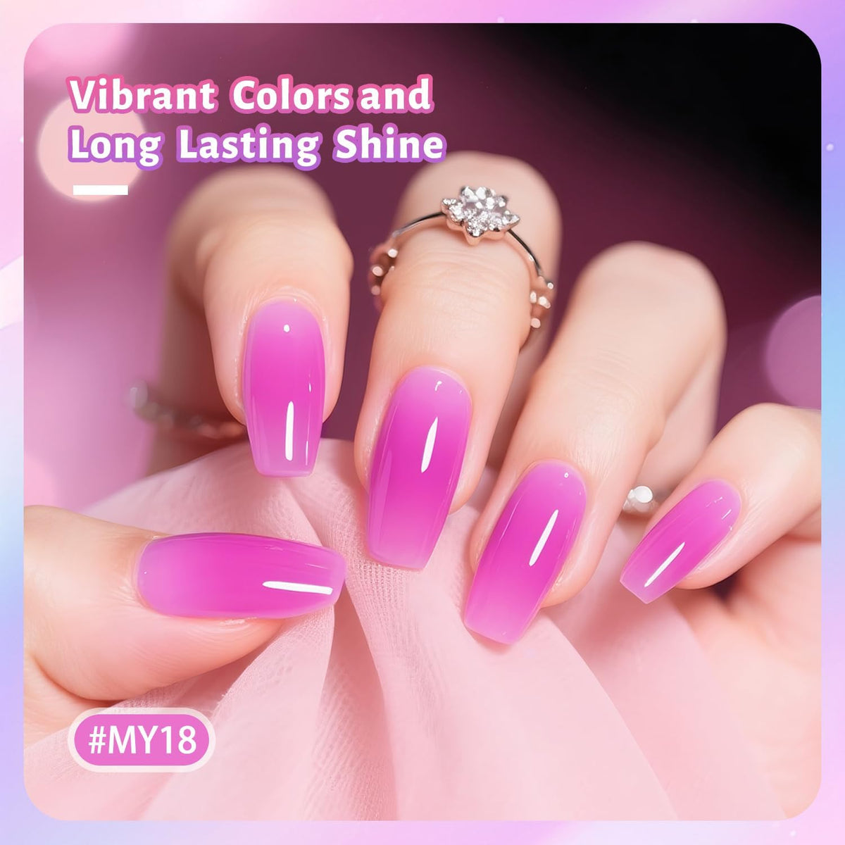 JODSONE Jelly Nail Polish Set - 10 Colors Quick Dry Translucent Nail Art Manicure Kit 5ML - New