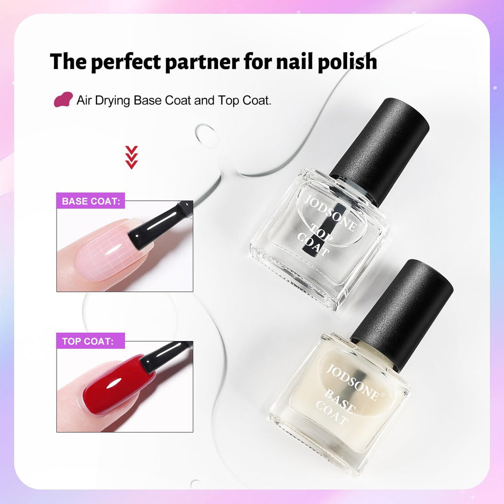 JODSONE Jelly Nail Polish Set - 10 Colors Quick Dry Translucent Nail Art Manicure Kit 5ML - New