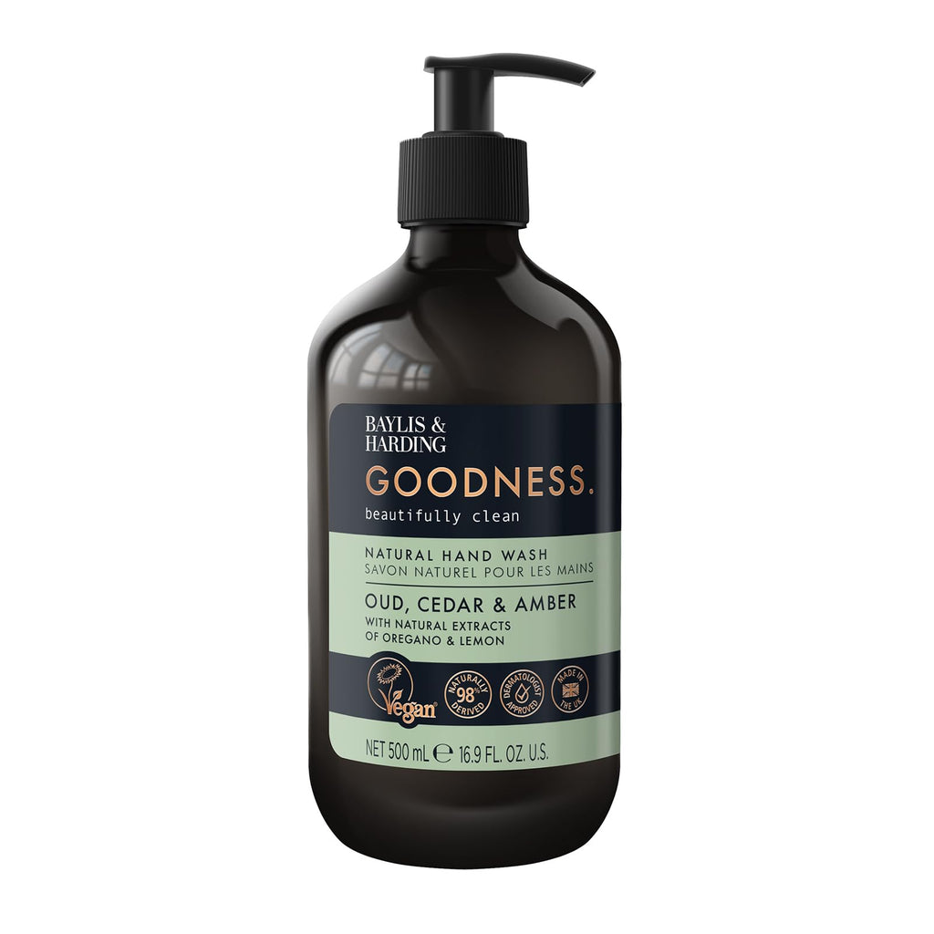 Baylis & Harding Goodness Natural Hand Wash 500ml 3 Pack Eco Friendly Vegan Liquid Soap - Damaged Box