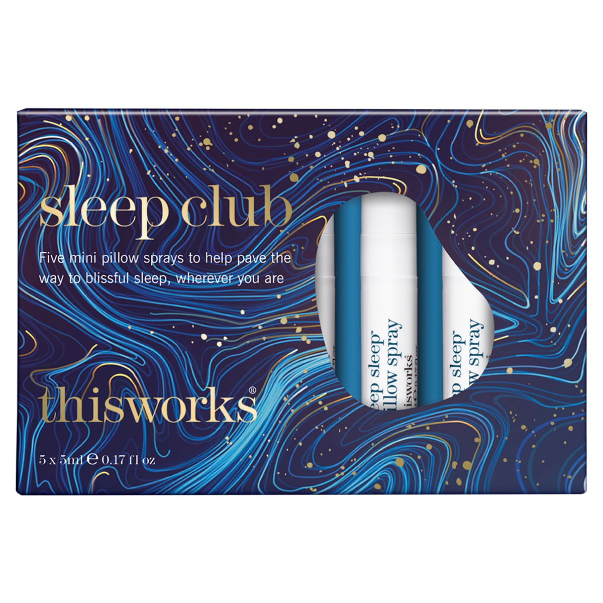 This Works Sleep Club Gift Set - Deep Sleep Pillow Spray - 5 x 5ml Mini Lavender Camomile Vetivert Travel Set - New