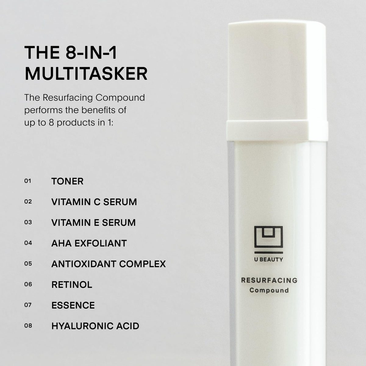 U Beauty Resurfacing Compound Serum - 1.0 fl.oz - Vitamin C Retinol Hyaluronic Acid Peptides - Face Fine Lines Pores - New