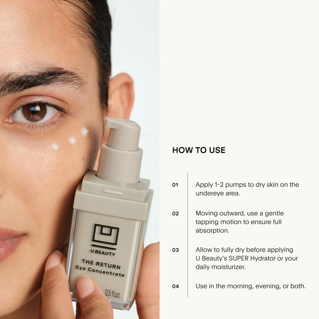 U Beauty The RETURN Eye Concentrate - Anti-Aging Eye Cream - Peptides, Antioxidants - Reduces Fine Lines, Puffiness, Dark Circles - 15ml - New