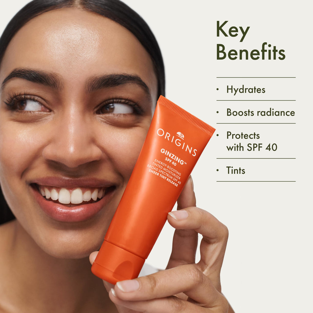 Origins GinZing Energy-Boosting Tinted Moisturiser SPF 40 Shade 2 - Hydrating Skin Tint with Caffeine & Ginseng 50ml - Damaged Box