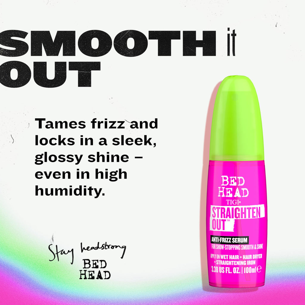TIGI Bed Head Straighten Out Anti-Frizz Hair Serum - Smooths & Protects - 100ml - New