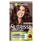 Garnier Nutrisse Ultra Color Permanent Hair Dye 4.15 Iced Coffee Brown - Long-Lasting Hair Colourant Kit - Damaged Box