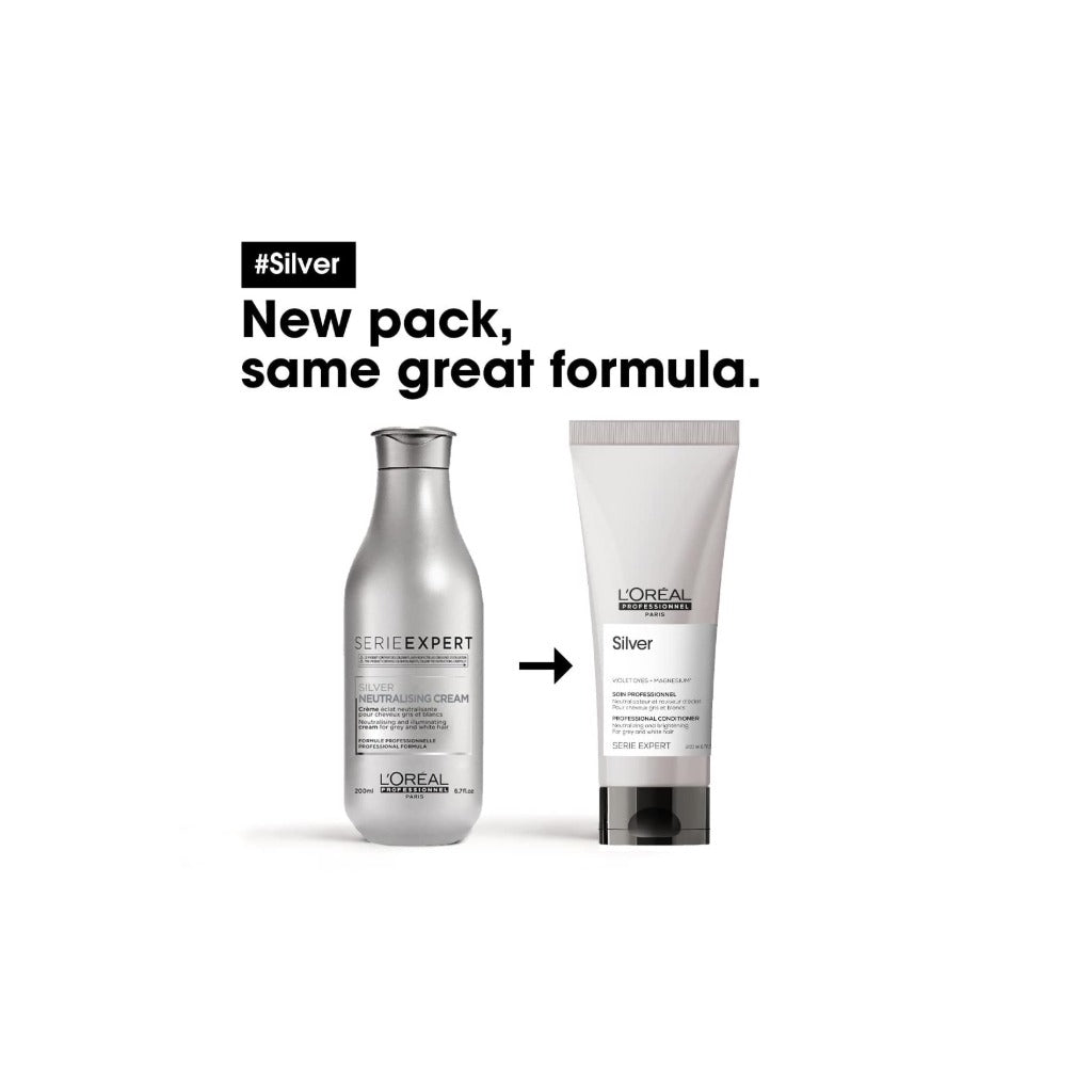 L'Oréal Professionnel Serie Expert Silver Conditioner - Grey, White, Light Blonde Hair - 200ml Neutralising Tone - Damaged Box