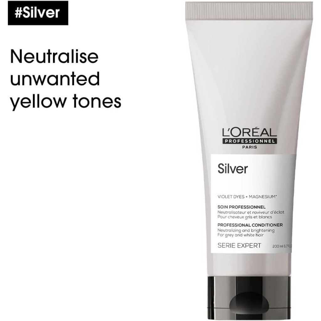 L'Oréal Professionnel Serie Expert Silver Conditioner - Grey, White, Light Blonde Hair - 200ml Neutralising Tone - Damaged Box