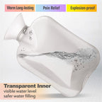 LinKecn Extra Large Hot Water Bottle with Cover - 3L Furry Brown Hot Water Bag - Zip Design UK - Like New