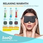 SooQi Rechargeable Heated Eye Mask - Cordless Weighted Graphene Compress for Dry Eyes Fatigue Sleep Travel - Damaged Box