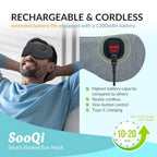 SooQi Rechargeable Heated Eye Mask - Cordless Weighted Graphene Compress for Dry Eyes Fatigue Sleep Travel - Damaged Box