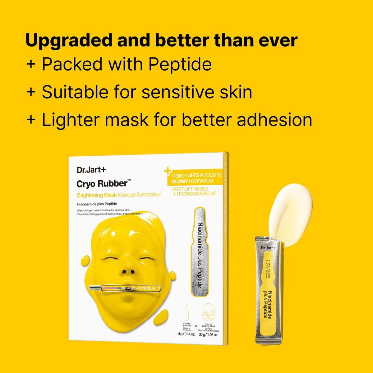 Dr.Jart+ Cryo Rubber Hydrogel Brightening Face Mask - Niacinamide Korean Skincare Sheet Mask - New