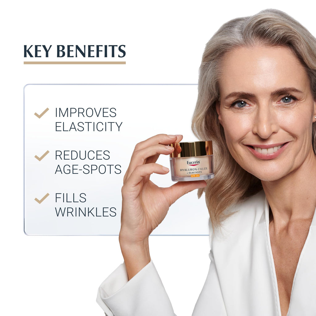 Eucerin Anti-Wrinkle Elasticity Daytime Face Cream SPF 30 - 50ml Anti-Ageing Day Moisturiser - New