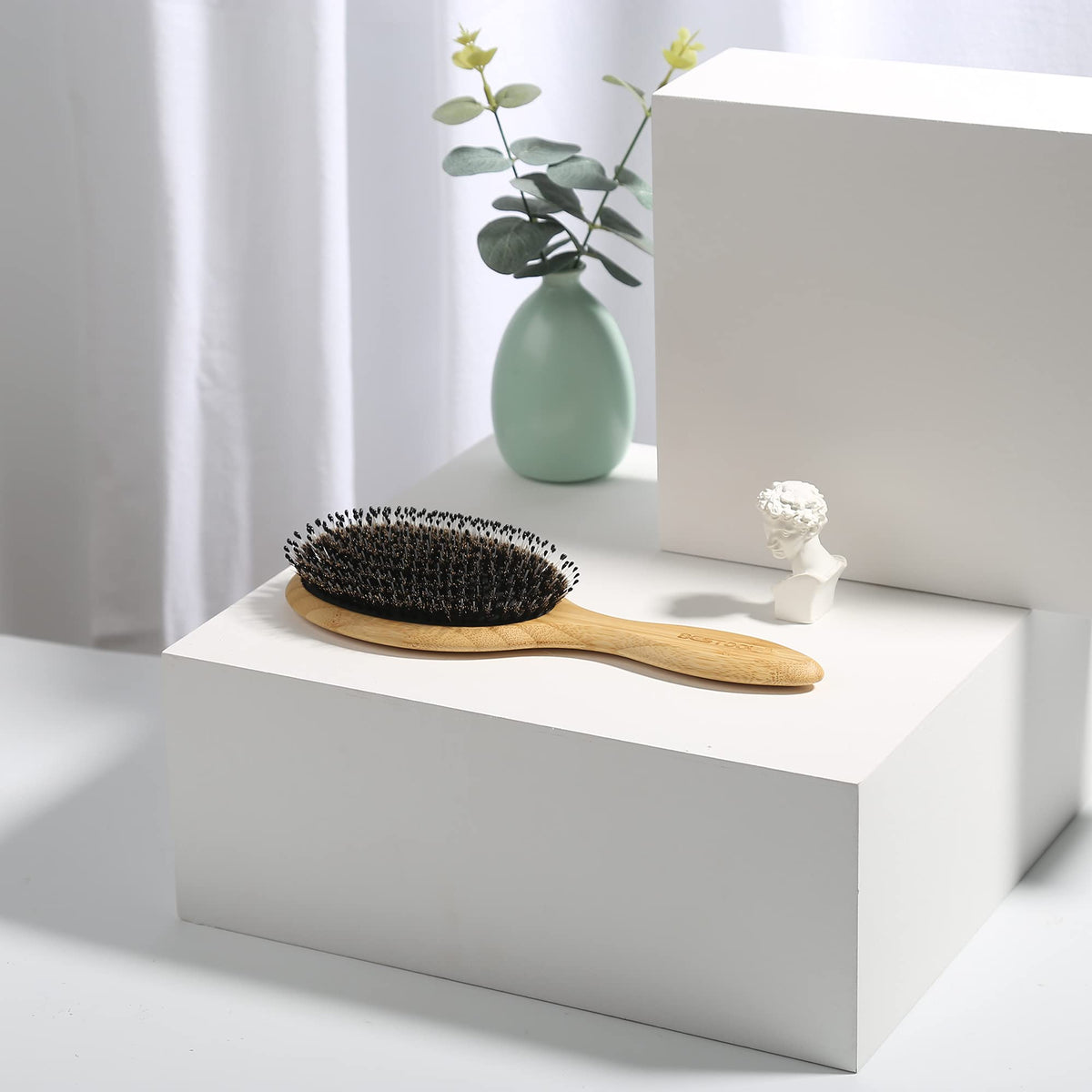 BESTOOL Hair Brush - Boar & Nylon Bristle - Wet/Dry Hair - Smoothing Massaging Detangling - Round Brush for Shine & Health - Damaged Box