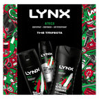 Lynx Africa Trifecta Gift Set - Deodorant Body Spray, Body Wash & Antantiperspirant - 3 Piece Male Grooming Kit - Damaged Box