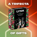 Lynx Africa Trifecta Gift Set - Deodorant Body Spray, Body Wash & Antantiperspirant - 3 Piece Male Grooming Kit - Damaged Box